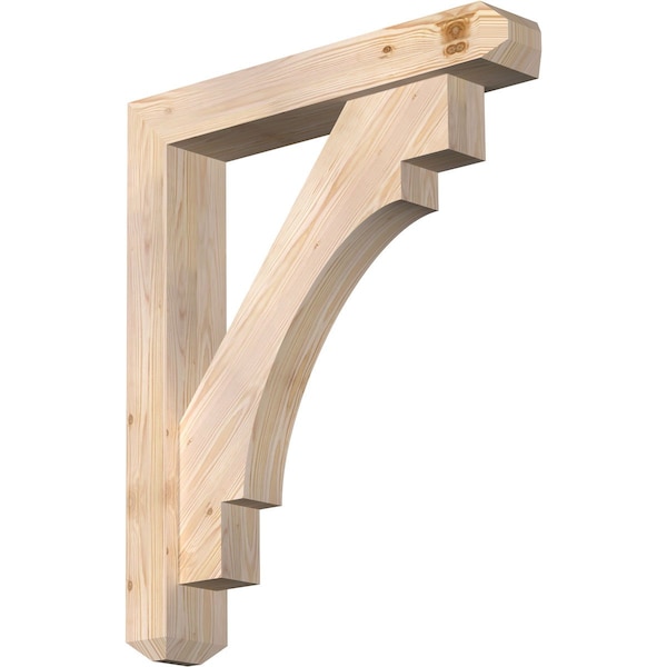Ekena Millwork Merced Craftsman Smooth Bracket w/ Offset Brace, Douglas Fir, 5 1/2"W x 30"D x 36"H BKT0604X30X36MRC04SDF - main